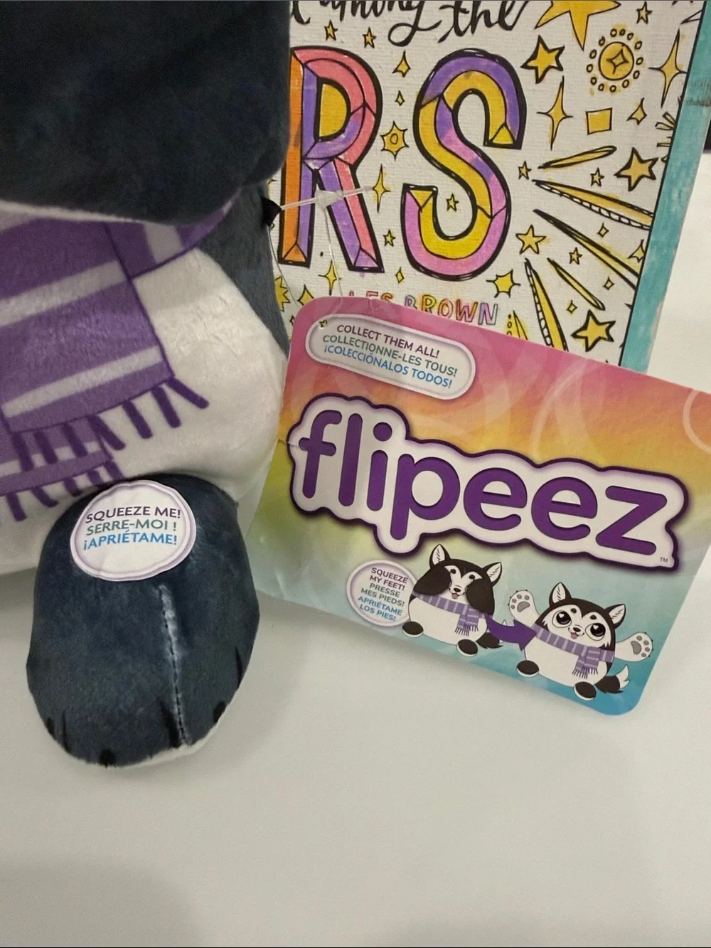 Flipeez Plush Husky Small Pet Toy - Gray & Purple